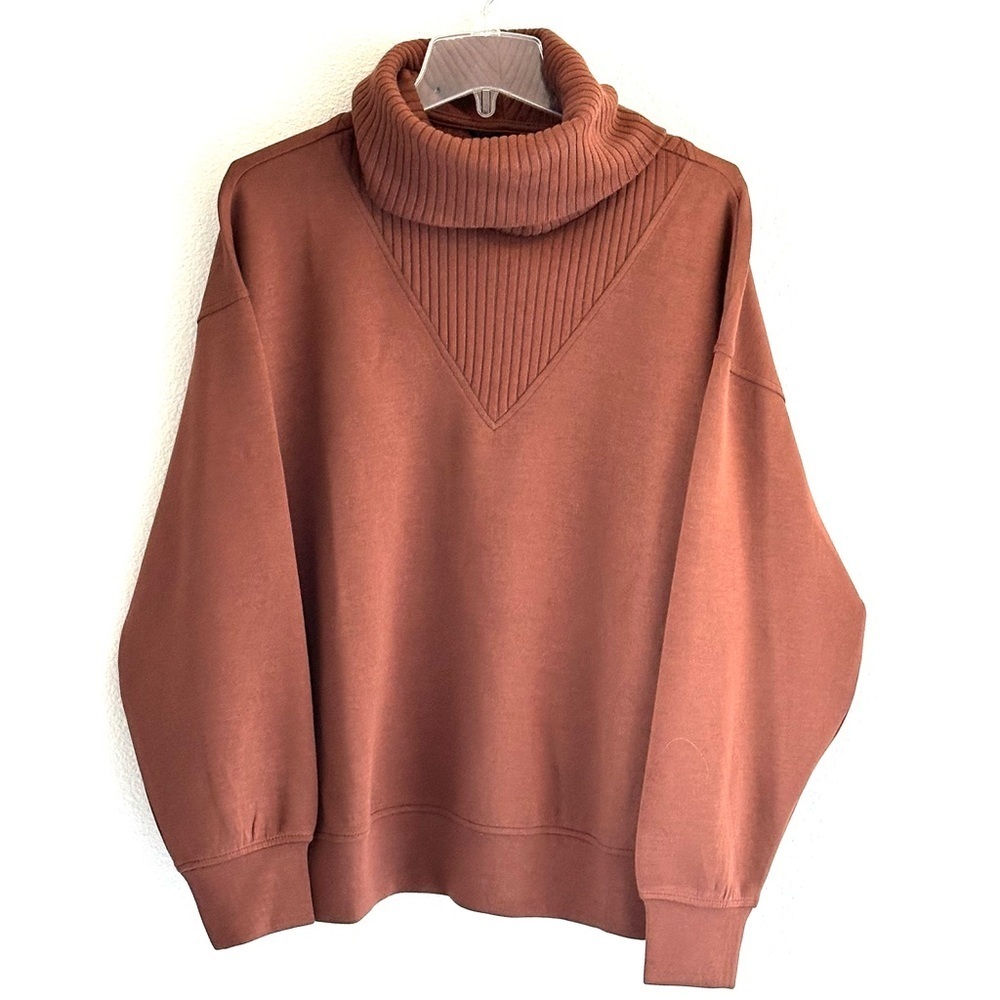 Rae Mode Scuba Luxe Chestnut Turtleneck Sweatshirt
